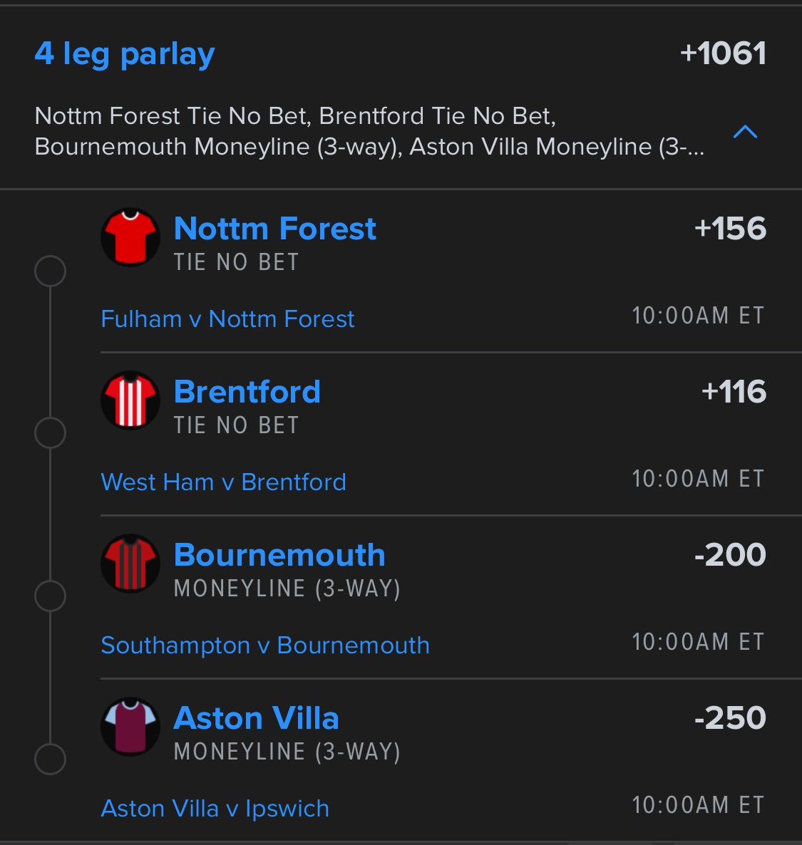 Cappernapper's tweet image. Safe bet.

#EPL #Parlay