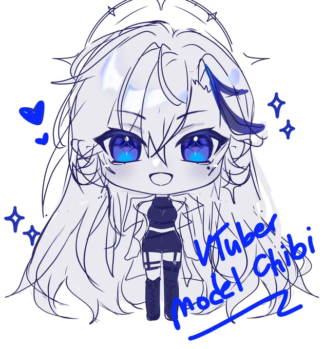 MY VTUBER MODEL AS CHIBIII #wip #vtuber #chibi 