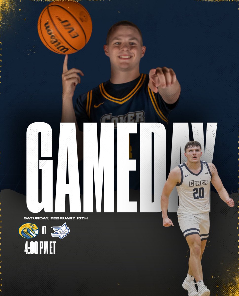 🗣️ GAME DAY

The Cobras head to Gaffney for some Saturday action against <a href="/Saints_Hoops/">Limestone MBB</a> 

📍 Timken Center
⌚️ 4:00 PM ET
🆚 Limestone
🎥 FloSports Network

#GoCobras <a href="/CobrasMBB/">Coker MBB</a>