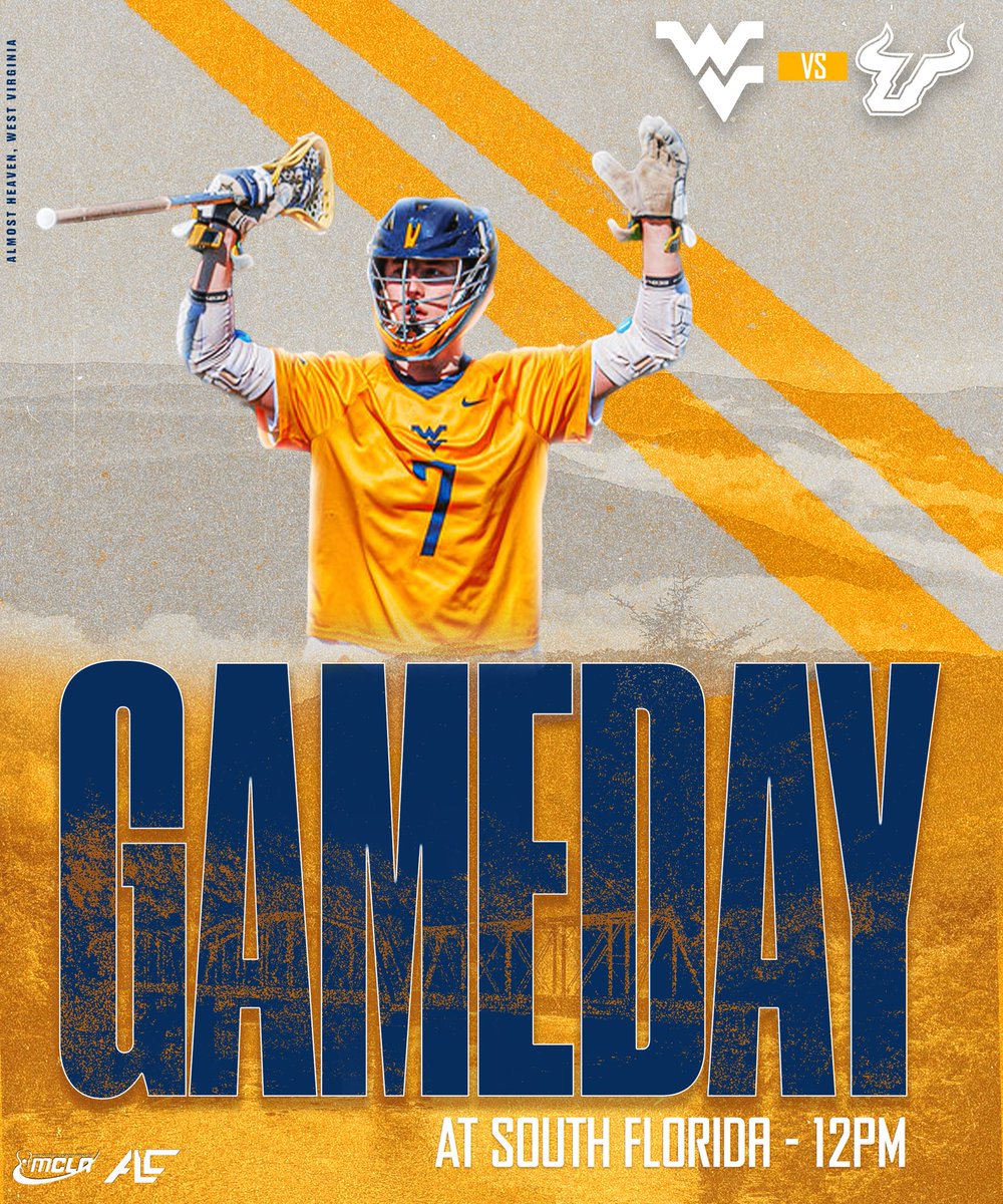 WVULax's tweet photo. GameDay!!

🏟️ Game 3: vs South Florida
📍 Auburn Sportsplex
  811 Lem Morrison Drive
  Auburn, AL 36832
🕐 Saturday, February 15th at 1:00 pm  EST; Noon CST
💻 LiveStream begins at 12:50 pm EST with @WVUHeart 
🔗 LiveStream link: https://t.co/bBkZ5yxM20

#letsgo 
🖥️ @designlexie https://t.co/twMJ0jOz8Q