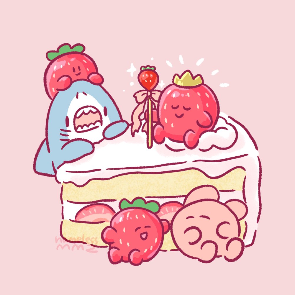 苺のスイーツ#いちごの日 #イラスト #illustration 」|サメとメンダコ