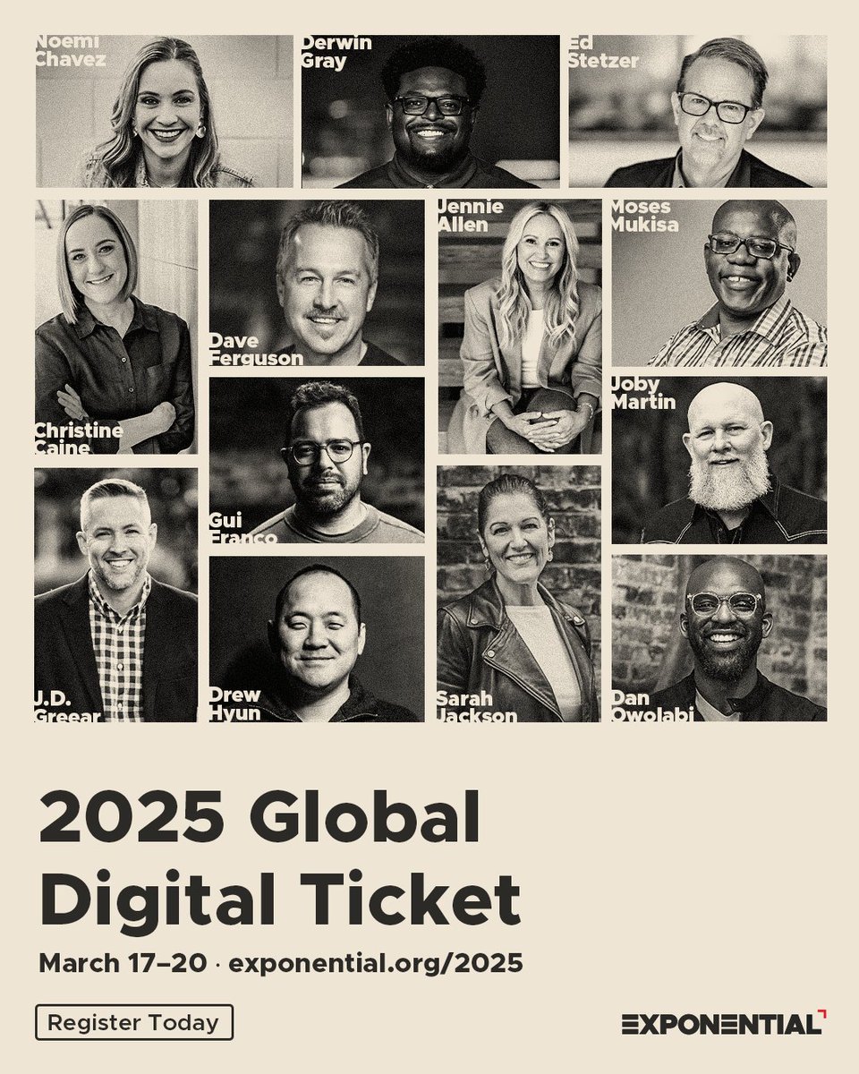 Experience GREATER Things for Your Ministry—Wherever You Are! 🌎

Exponential Global is a powerful gathering of church leaders passionate about multiplying healthy, reproducing faith communities. If you haven’t registered yet, you can still be part of Exponential Global