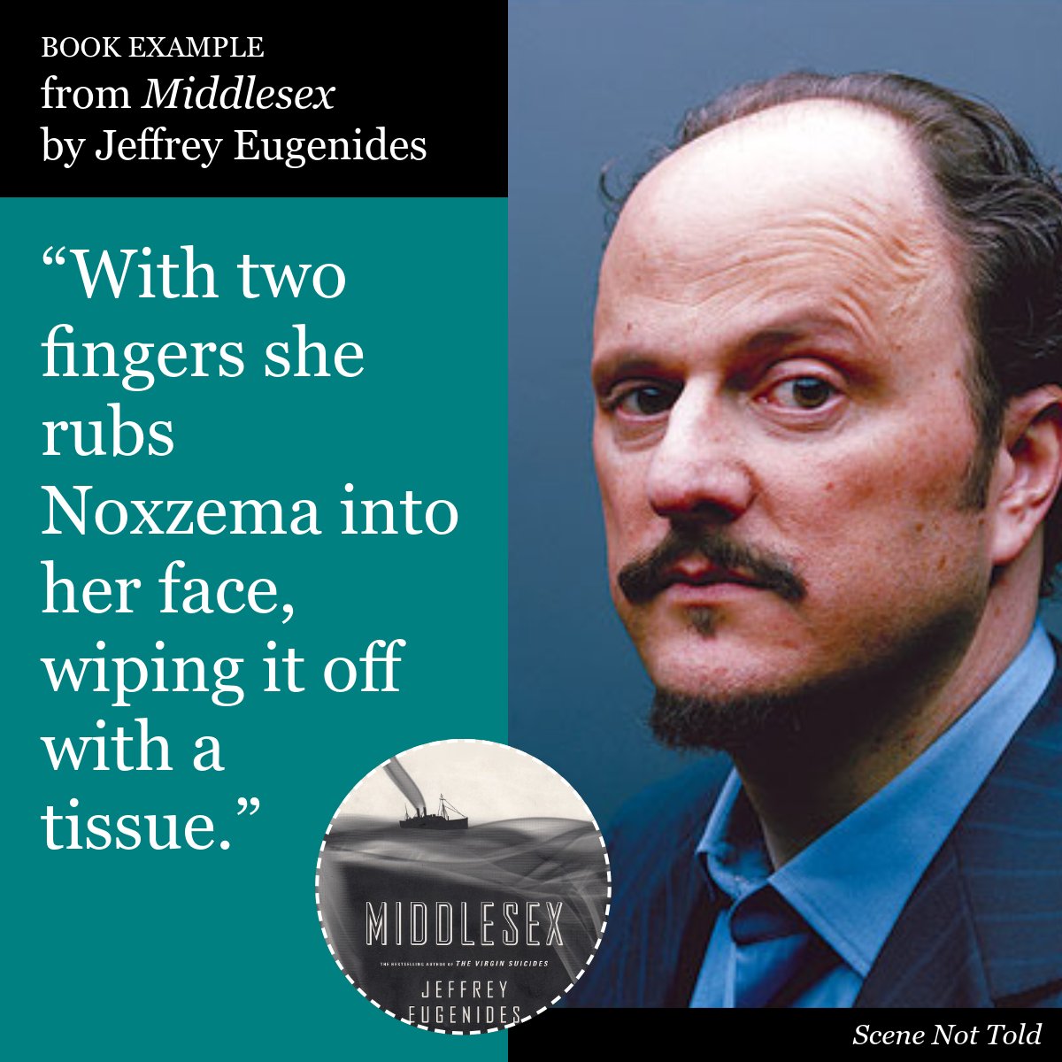 SceneNotTold's tweet image. See it. Feel it. That’s the power of “Show, Don’t Tell.” #ShowDontTell #CreativeWritingTips #Middlesex #JeffreyEugenides #PulitzerPrize