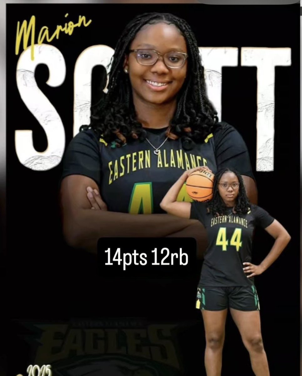 🏀🎉 Huge shoutout to Excel’s very own Marion Scott for her incredible performance!! She scored 14 points and grabbed 12 rebounds, leading Eastern Alamance to victory over Southern Alamance! 🚀👏 Keep shining, Marion! #ExcelTitans 🌟