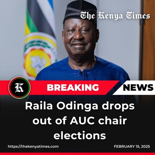 KenAseka's tweet photo. BREAKING NEWS: Raila Odinga drops out of AUC Chairmanship race. #AUCElections
https://t.co/p5jppl4LT0 https://t.co/D2n448FOSi