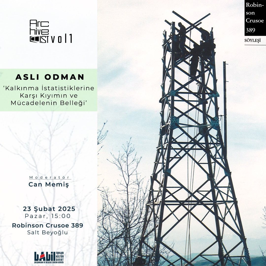 archiveIST (@archiveistorg) on Twitter photo ‘ArchiveIST Vol1’, bellek konuşmaları serisine akademisyen <a href="/odmanasli/">Aslı Odman</a> Aslı Odman ile devam ediyor. Dördüncü oturumumuzda, kalkınma istatistiklerine karşı kıyımın ve mücadelenin belleğini konuşuyoruz. ‘ArchiveIST Vol1’, bellek konuşmaları serisine akademisyen <a href="/odmanasli/">Aslı Odman</a> Aslı Odman ile devam ediyor. Dördüncü oturumumuzda, kalkınma istatistiklerine karşı kıyımın ve mücadelenin belleğini konuşuyoruz.