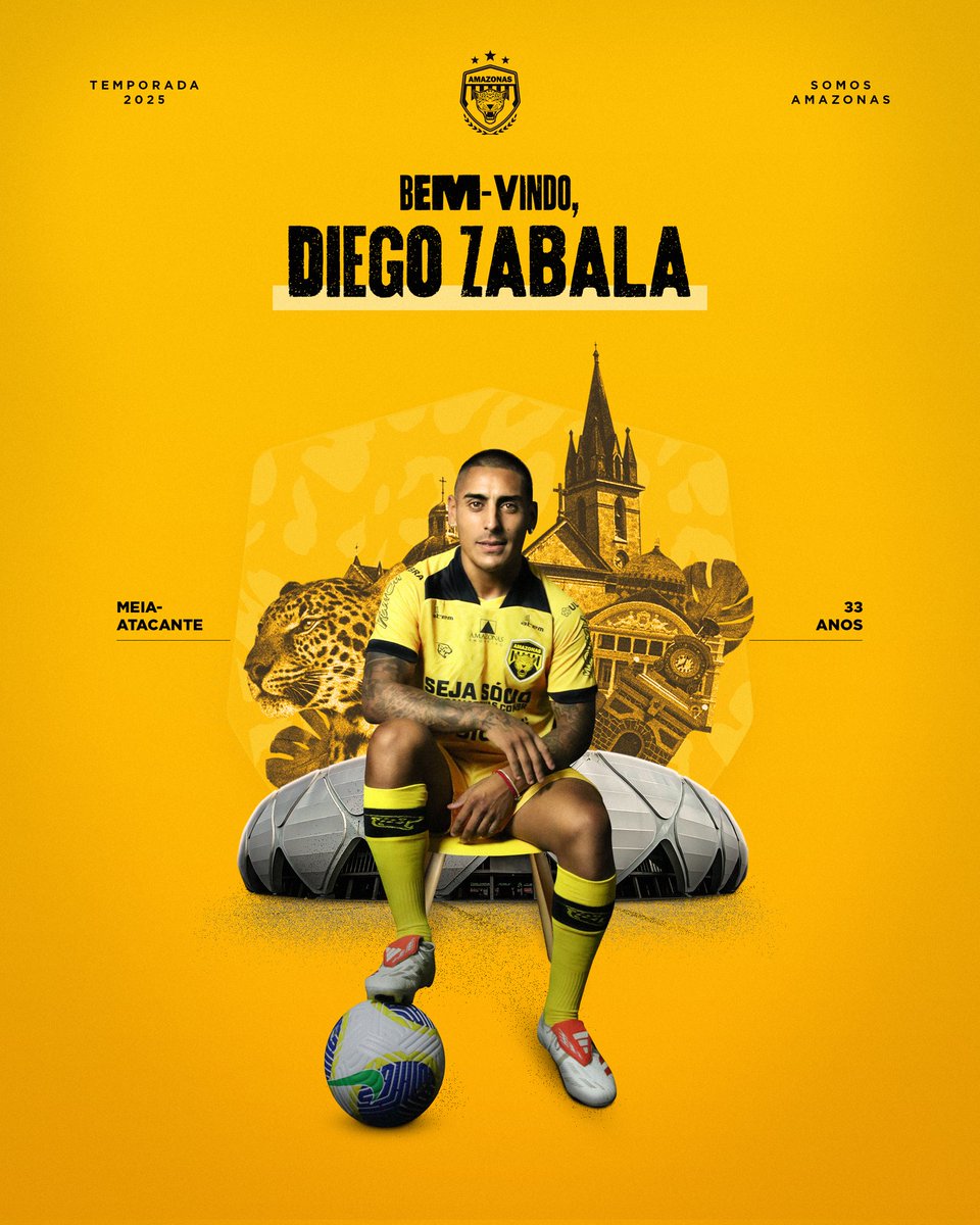 CONTRATADO! ✍️🇺🇾

Campeão uruguaio na temporada 2021/2022 pelo Nacional, meia-atacante Diego Zabala é o novo reforço da Onça-pintada. Atleta disputou a última edição da Copa Libertadores pelos Bolsos. Seja bem-vindo ao Amazonas! 🟡⚫️ #AMFC