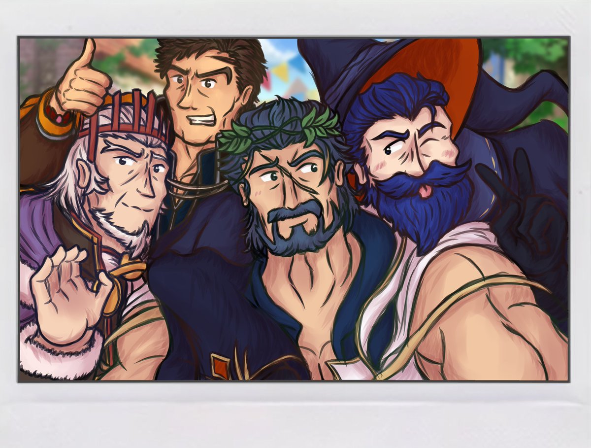 Guarder_Sol's tweet image. Realized I haven't posted this here yet from a while back but,

Have the Fire Emblem Dads taking a groupie, 🧍🏃💨