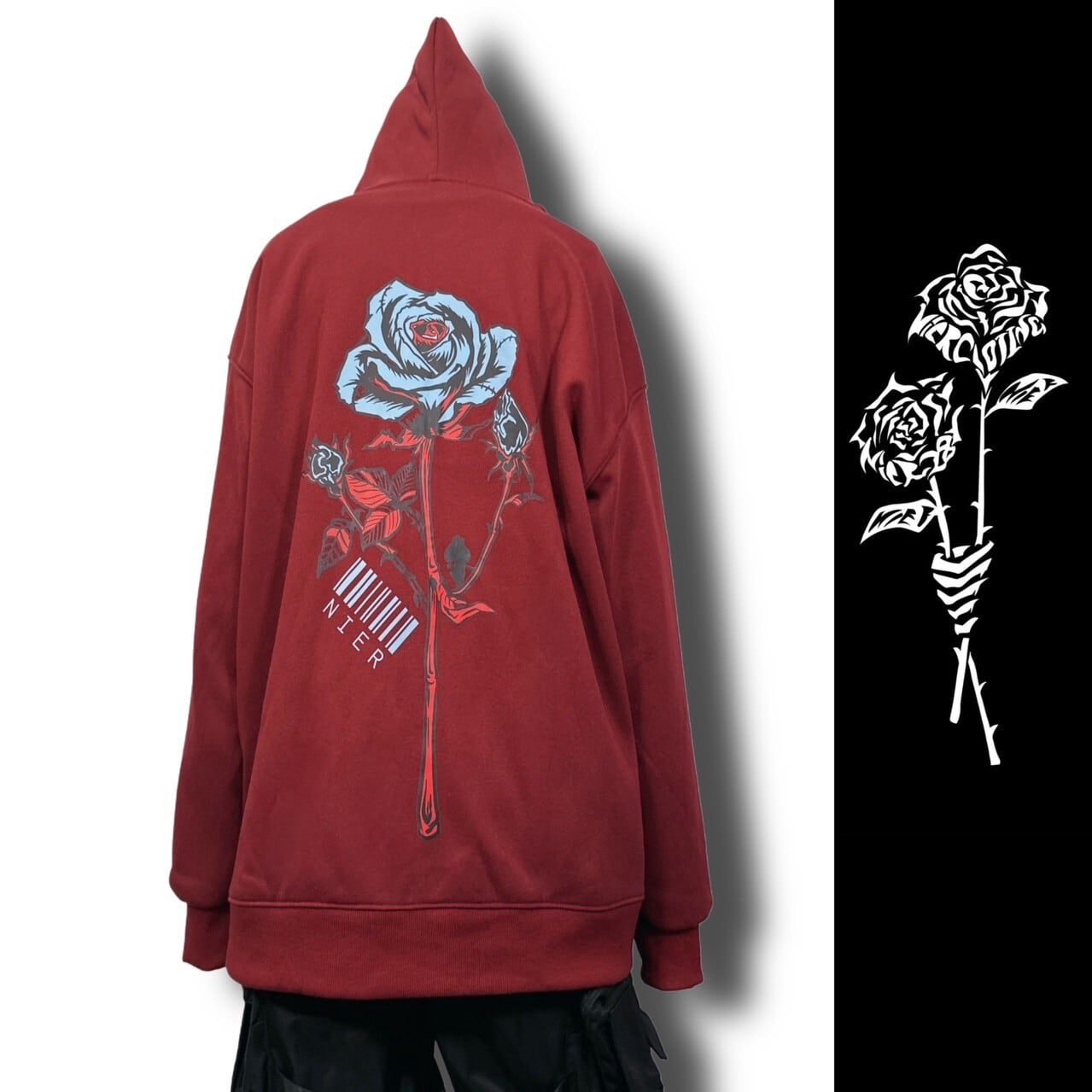NieR DARK RED ROSE ZIP OUTER カスタムジッパー NieR DARK RED ROSE ZIP OUTER カスタムジッパー - メルカリ