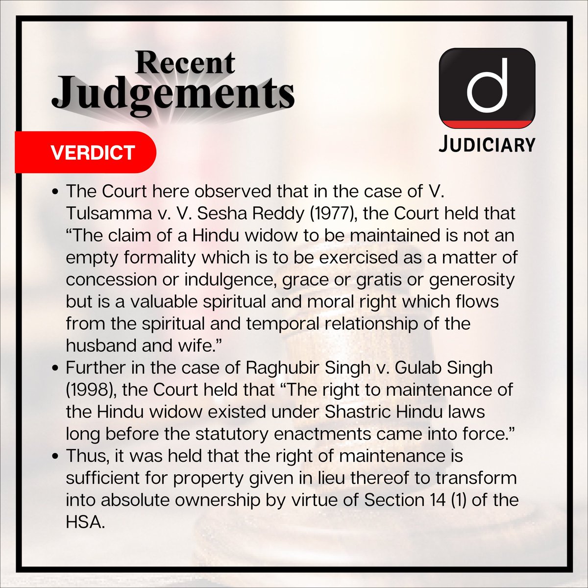 Law_Drishti's tweet image. Let’s look at these #RecentJudgments shedding light on #Justice in action.
.
Check our website: drishti.xyz/website-Judici…
.
#RecentJudgment #SupremeCourt #RecentNews #CurrentAffairs #Constitution #India #Court #LegalUpdates #IndianLaw #DrishtiJudiciary #TeamDrishti