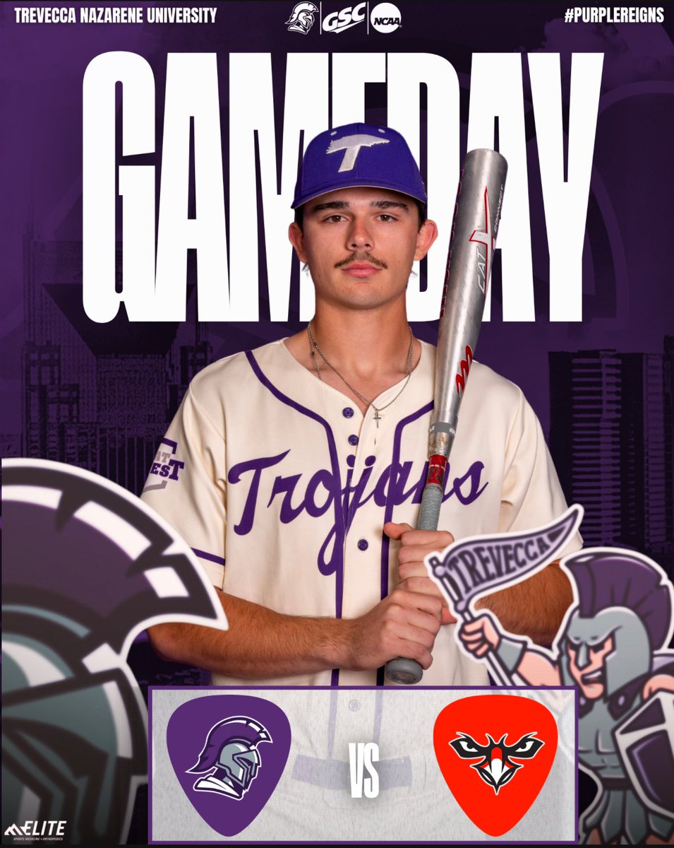 TNUBaseball's tweet photo. 🚨Game Day🚨 
🆚 Auburn Montgomery 
⏰ 12:00 PM 
📍Montgomery, AL
📺 https://t.co/87wak6CMq6 
🟣#PurpleReigns 
⚔️#BLUECOLLAR https://t.co/XAFFVUNkbM