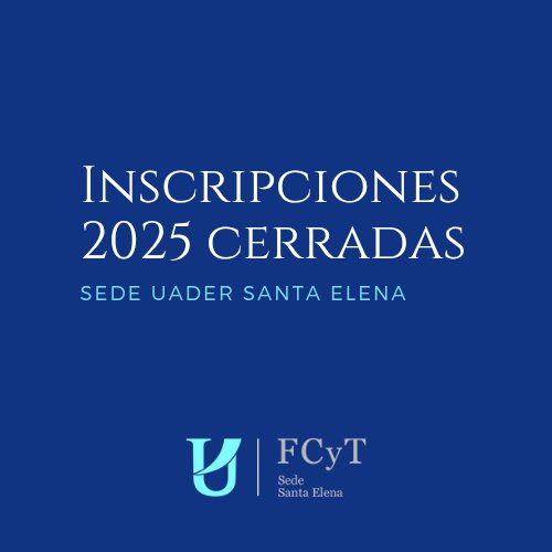 fcyt_santaelena's tweet photo. 🚫 INSCRIPCIONES CERRADAS
👉 Informamos que, las inscripciones 2025 a nuestras carreras, se encuentran cerradas hasta la apertura para el Ingreso 2026. https://t.co/L846ADiVw0