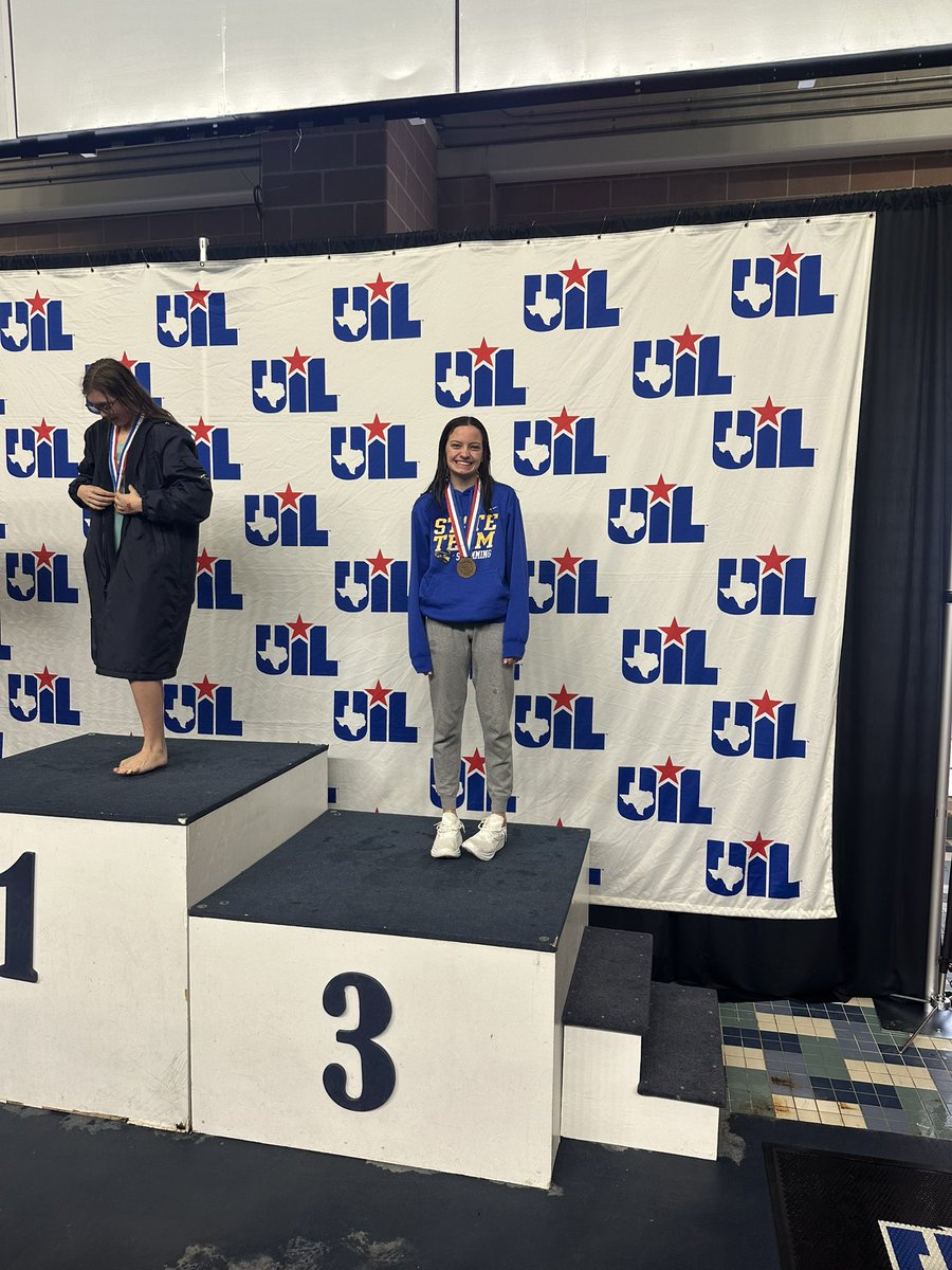 Harper Bryant, 3rd best swimmer for the 50 free in the state of Texas! She’s a freshman!!!!!