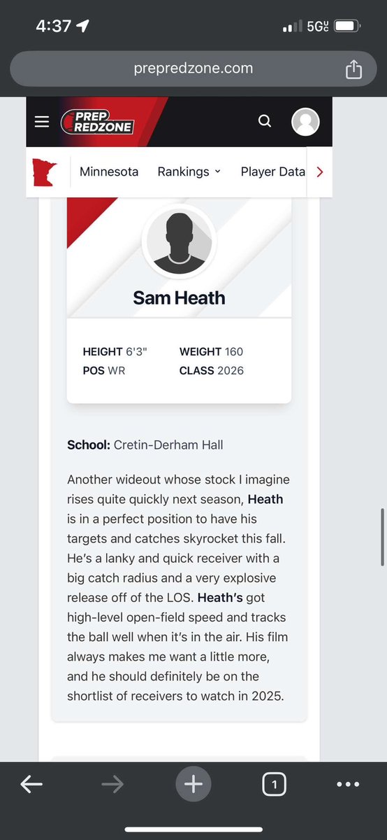 Appreciate the profile <a href="/PrepRedzoneMN/">Prep Redzone Minnesota</a>