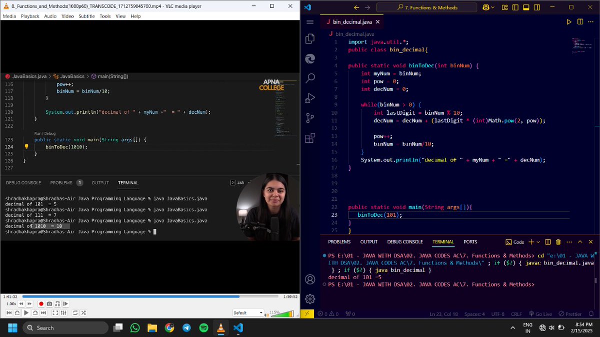 codewithrk21's tweet image. Day 10/100 #100DaysofCode
Mastering #JavaWithDsa
Completed Functions & Methods Today.
Learn by @ShradhaKhapra Mam.
@ApnacollegeX