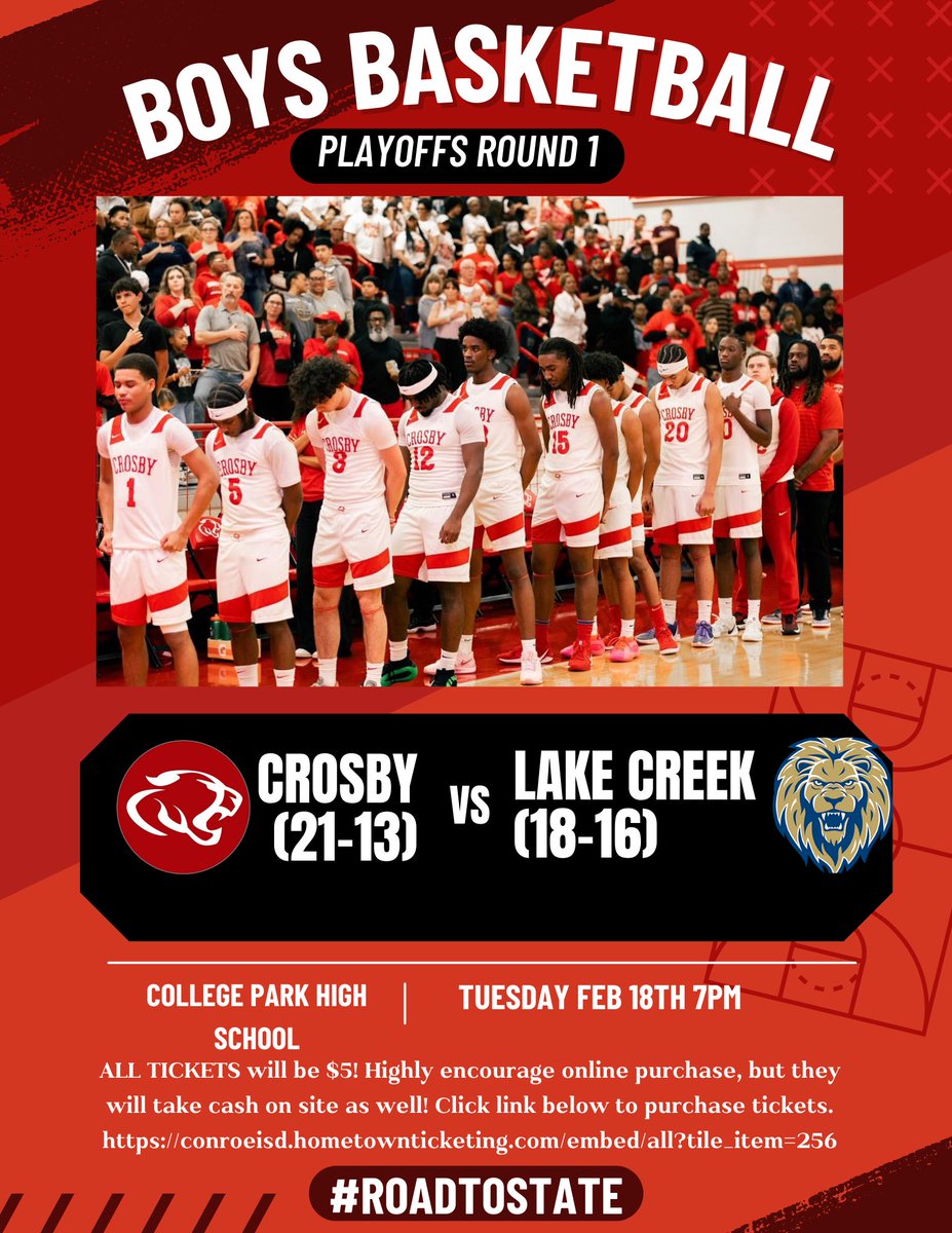 Playoffs begin Tuesday for us!!!! Attached ticket link for early purchases!