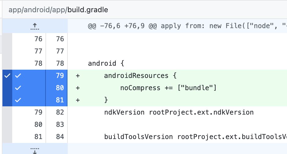 margelo_com's tweet image. #ReactNative Pro Tip #14: Disable compression for .𝚋𝚞𝚗𝚍𝚕𝚎 files in your Android app to speed up it&apos;s launch time - in our tests this resulted in a 400ms (!) startup time improvement! 🚀
Simply add this to your 𝚊𝚙𝚙/𝚋𝚞𝚒𝚕𝚍.𝚐𝚛𝚊𝚍𝚕𝚎: