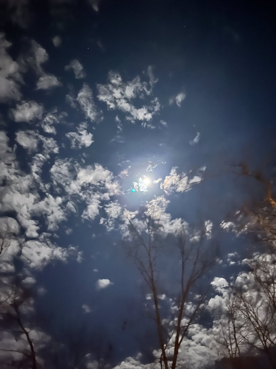 Beautiful moon with clouds.