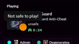 arrayingg's tweet image. Slowly getting there, Ghost Guard anti-cheat is almost out of its prototype phase and into its early Alpha stage. 

Using a discord RPC to publicly view if a player has initialized the anti-cheat properly or not. If a player hasn't the green dot will become Orange!