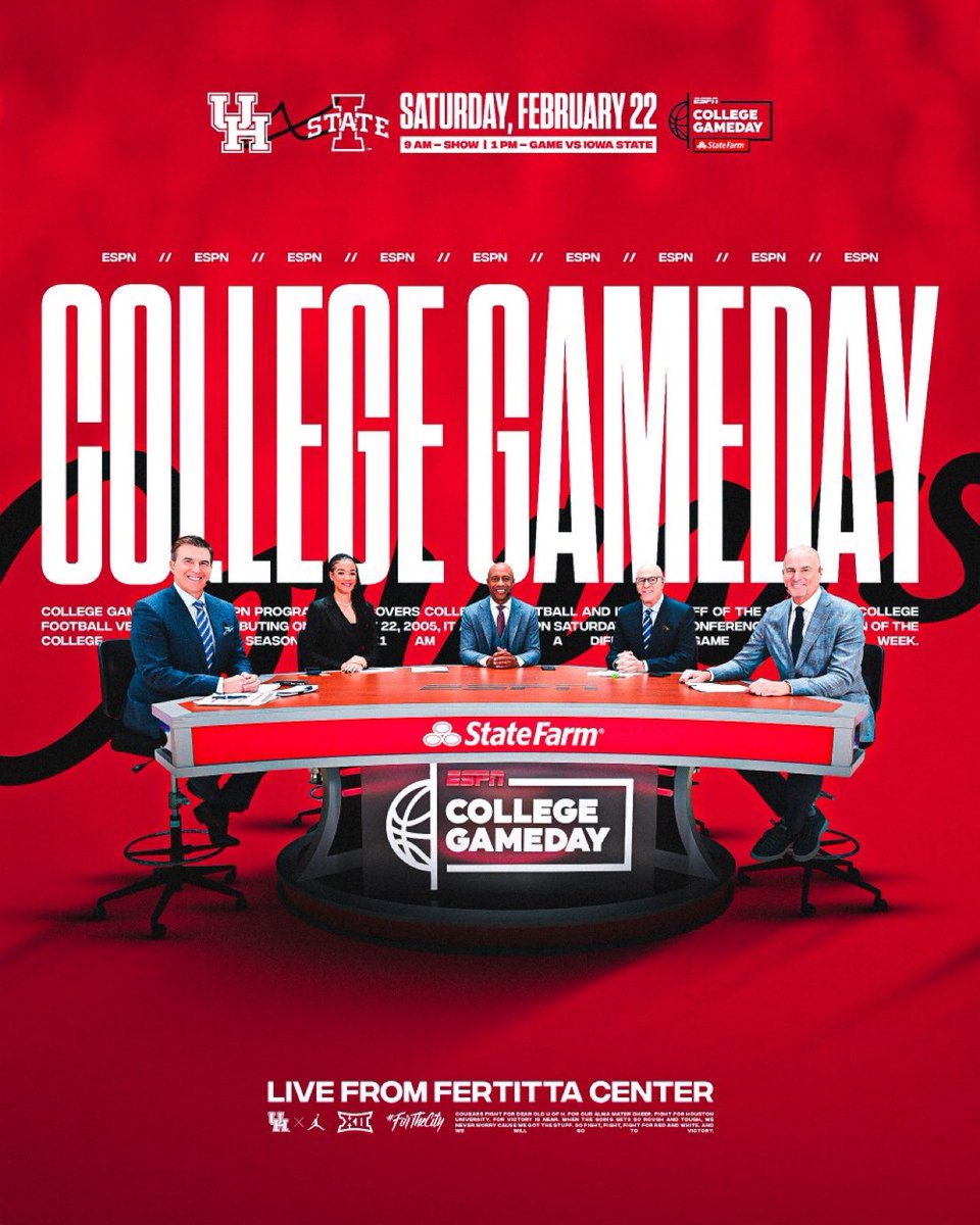 BAAAAAAAANG

COLLEGE GAMEDAY RETURNS TO THE FERTITTA CENTER NEXT SATURDAY VS IOWA STATE