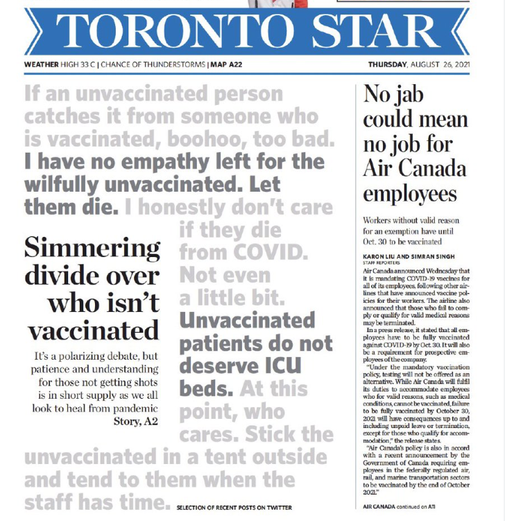 Toronto Star now vs Toronto Star 3 years ago. 

I haven't forgotten. 

Have you?