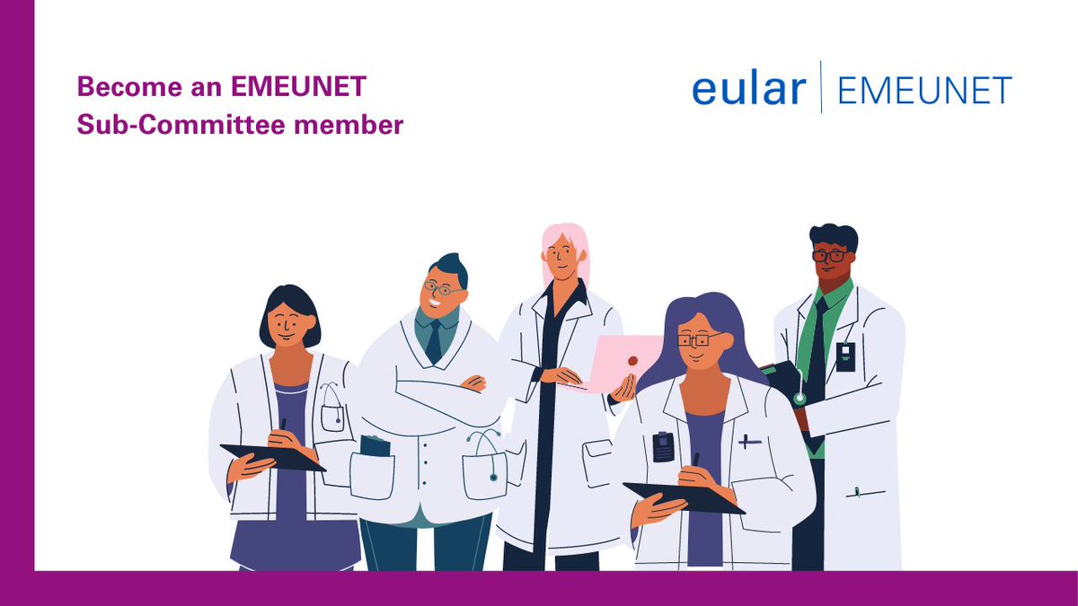 🚨 The call for the EMEUNET Sub-committee members is now open!

🌍 This might be your chance to become part of the EMEUNET and EULAR family!

📅 Application deadline: 15th March 2025

Apply here 👉pulse.ly/v5fjdsyfkh