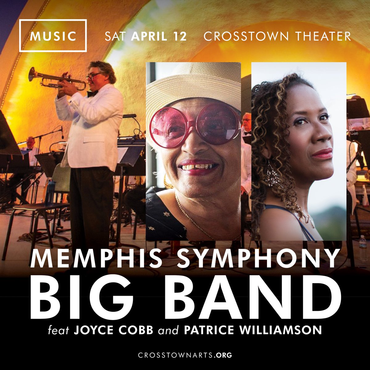 Join the Memphis Symphony Big Band, led by Scott Moore, for an unforgettable evening of timeless classics and fresh new arrangements. Featuring powerhouse vocalists: Joyce Cobb and Patrice Williamson
📅 Sat, Apr 12 | 7:30 PM | Crosstown Theater | ow.ly/TcWo50V0zqh