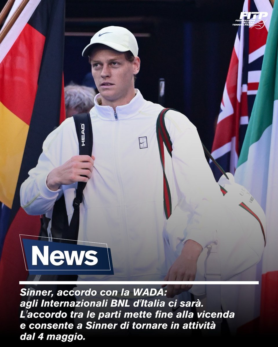 🎾🔥 PERCHE' IL PATTEGGIAMENTO DI SINNER NON E' UN'AMMISSIONE DI COLPA 

Facciamo chiarezza sulla vicenda:

❌ Non si tratta di una squalifica per doping né di un'ammissione di colpa: si tratta di un accordo di risoluzione ai sensi della disposizione 10.8.2 del Codice mondiale
