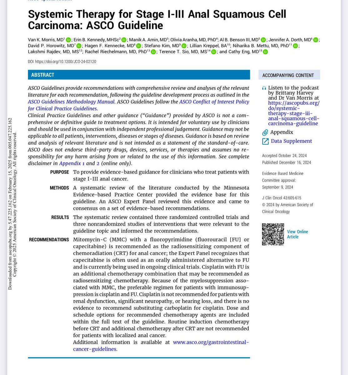 Erman Akkus (@erman_akkus) on Twitter photo 📘Systemic Therapy for Stage I-III Anal SCC
<a href="/ASCO/">ASCO</a> <a href="/JCO_ASCO/">Journal of Clinical Oncology</a>
🚨Pelvic radiation = cytopenia🔺
✅Cisplatin-5FU is a non-inferior option, if cisplatin eligible
<a href="/OncoAlert/">OncoAlert</a> <a href="/CathyEngMD/">Dr. Cathy Eng</a> #cancer #oncology #MedX 📘Systemic Therapy for Stage I-III Anal SCC
<a href="/ASCO/">ASCO</a> <a href="/JCO_ASCO/">Journal of Clinical Oncology</a>
🚨Pelvic radiation = cytopenia🔺
✅Cisplatin-5FU is a non-inferior option, if cisplatin eligible
<a href="/OncoAlert/">OncoAlert</a> <a href="/CathyEngMD/">Dr. Cathy Eng</a> #cancer #oncology #MedX