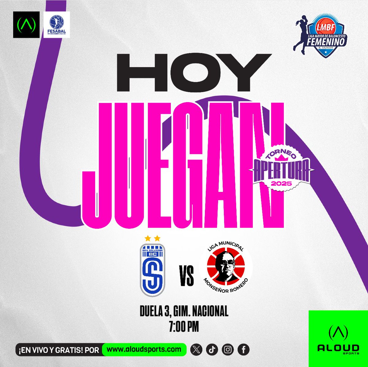 FESABAL
Liga Mayor de Baloncesto Femenino 
Copa SISA
Torneo Apertura 2025