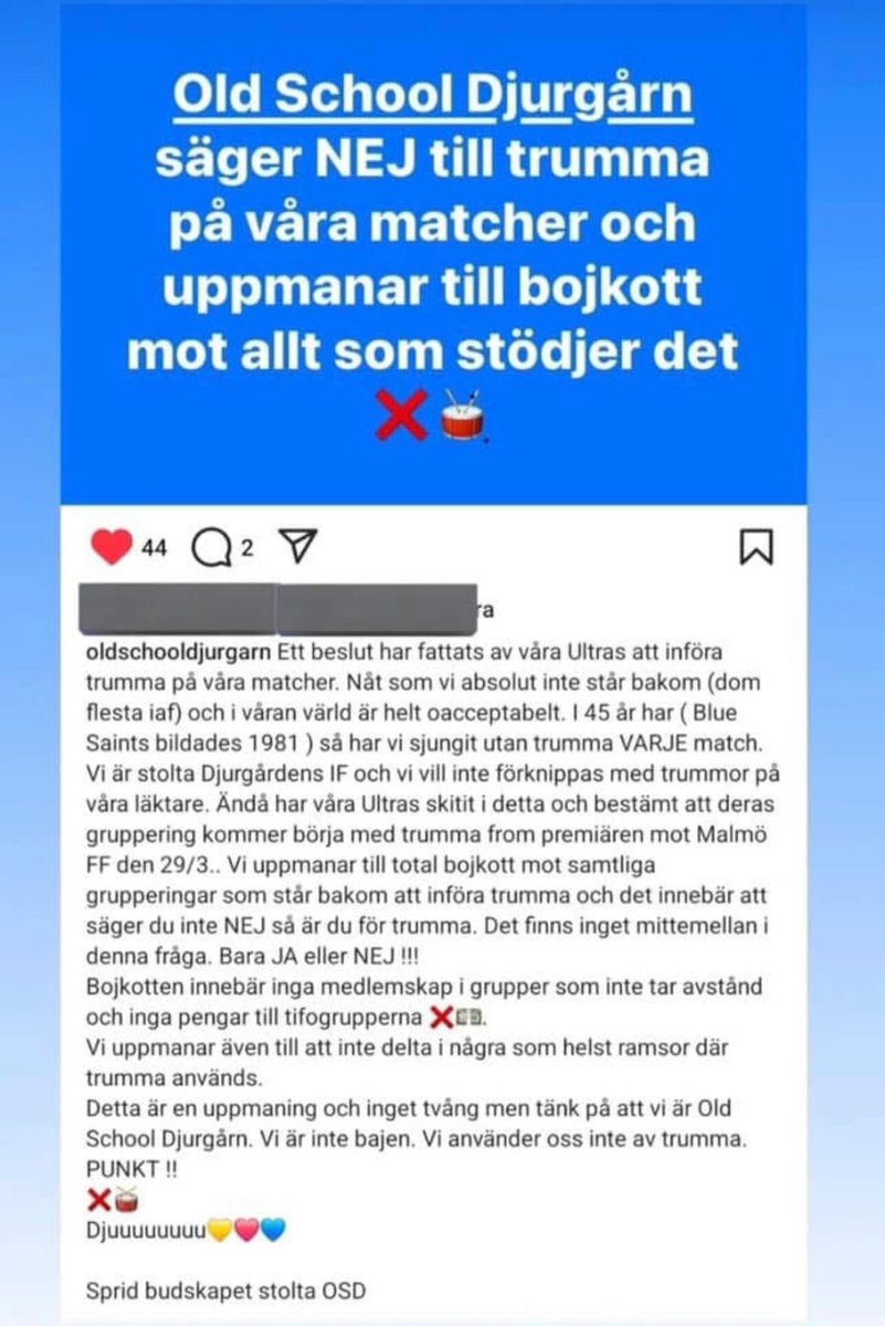 Vilka töntar. UPPMANA FOLK ATT INTE SWISHA TILL TIFOGRUPPEN?!

VA?!

BLAND DET MEST HJÄRNDÖDA JAG HAR LÄST - NÅGONSIN.

Sofia tifo har INGET med beslutet att göra och ni förstör svensk fotboll bara för att ni inte vill ha trumma.

Riktiga egoister.

RETWEETA OCH STOPPA BOJKOTTEN!