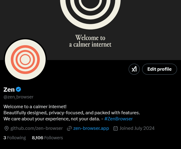 zen_browser's tweet photo. Huge thanks to @theo for the Premium gift! Verified in our commitment to a calmer internet—and now with longer posts to share the journey😸

#ZenBrowser https://t.co/KNBueo4QR6