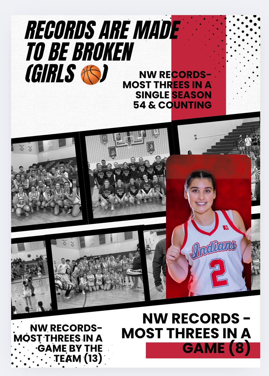 What a Day for NW Girls Basketball 🏀 🙌🙌 The girls set a program record for 3’s in a game with 13 hit by Kendall Lower (8), Lily Lyons (1), Jo Wright (1), Mal Echelberger (1), Aubrey Meggyesy (1), &amp; Jess Haney (1) 🏀 #NWNation <a href="/Hollywood_Lower/">Kevin Lower</a>