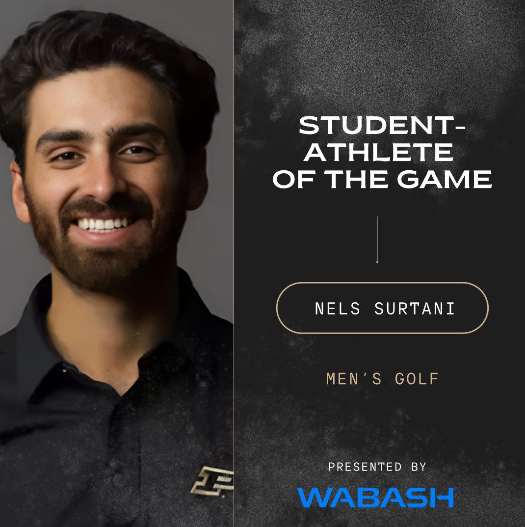 #EMPOWER - Educate - Entrust - Entrepreneurship (@boilerempower) on Twitter photo Today’s Student-Athlete of the Game presented by Wabash was Nels Surtani from the <a href="/PurdueMensGolf/">Purdue Mens Golf 🚂⛳️</a> team! Congratulations, Nels! Keep up the great work! #boilerup #studentathleteofthegame Today’s Student-Athlete of the Game presented by Wabash was Nels Surtani from the <a href="/PurdueMensGolf/">Purdue Mens Golf 🚂⛳️</a> team! Congratulations, Nels! Keep up the great work! #boilerup #studentathleteofthegame