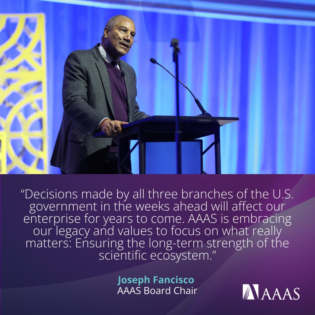 AAAS (@aaas) on Twitter photo During the 2025 #AAASmtg, AAAS CEO <a href="/sudipsparikh/">Sudip Parikh</a>; Board Chair Joseph Francisco; and President Willie E. May addressed the current fragility of the U.S. scientific ecosystem, emphasizing the need to focus passion into action designed for impact. aaas.org/news/aaas-lead⦠During the 2025 #AAASmtg, AAAS CEO <a href="/sudipsparikh/">Sudip Parikh</a>; Board Chair Joseph Francisco; and President Willie E. May addressed the current fragility of the U.S. scientific ecosystem, emphasizing the need to focus passion into action designed for impact. aaas.org/news/aaas-leadā¦
