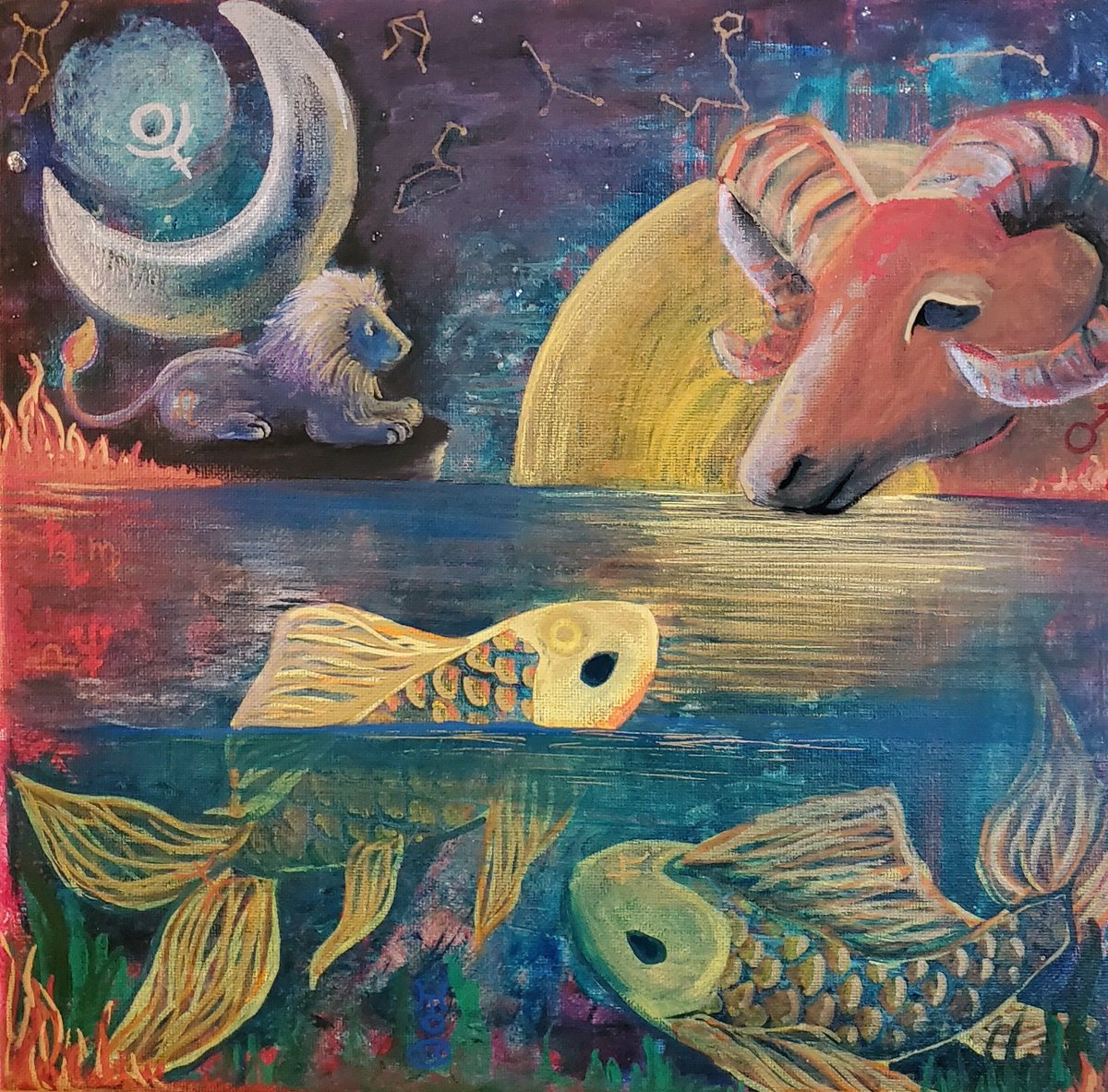 We'd love to hear from you! What is your zodiac sign, and does this artwork resonate with you? Share your thoughts and insights below. Let's celebrate the cosmic connection between the stars and artistic expression together! ✨🎨 #AstrologyArt #ZodiacCreativity #pisces