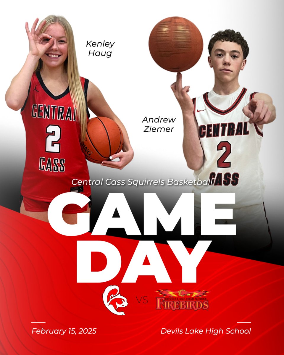 Doubleheader today in Devils Lake...JV Boys &amp; Girls play at 3:00, C Boys &amp; Varsity Girls at 4:30, C Girls and Varsity Boys at 6:00. Streaming on NFHS. #squirrelpride