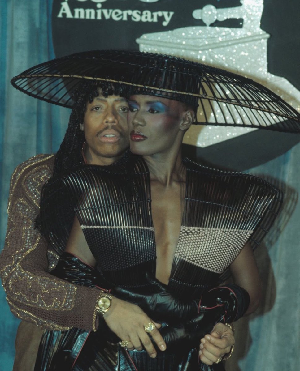 Icons, Grace Jones and Rick James at the 1983 Grammy’s.
