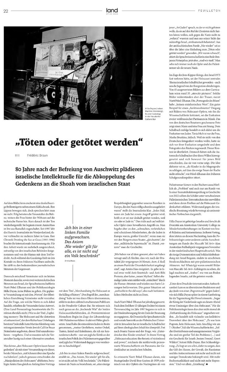 « 80 Jahre nach der Befreiung von Auschwitz plädieren israelische Intellektuelle für die Abkoppelung des Gedenkens an die Shoah vom israelischen Staat » land 7.2.2025