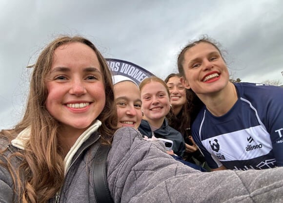 "Being a current student and watching an alumna accomplish so many things shows just how much is possible”

Group of Quinnipiac students studying in Ireland unite with Olympic medalist and fellow Bobcat <a href="/ilona_maher/">Ilona Maher</a> at her rugby match in England: go.qu.edu/RugbyAbroad25