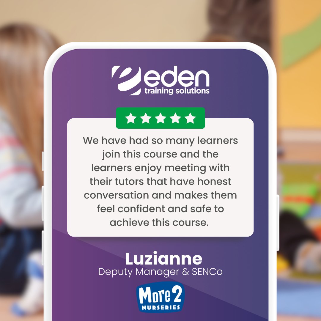 #NAW2025 | NAW Weekender 😍

A huge thank you to More2Childcare for their fantastic review of our training. Their manager shared how our support is building skilled, confident professionals who make a real difference in young children’s learning and development. 👶📚💡