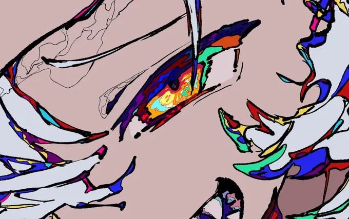 ウキウキなので進捗のせてばっかでわりwなんですけどこういう描き込み楽しいですね ブラシとバケツだけで完結できるし