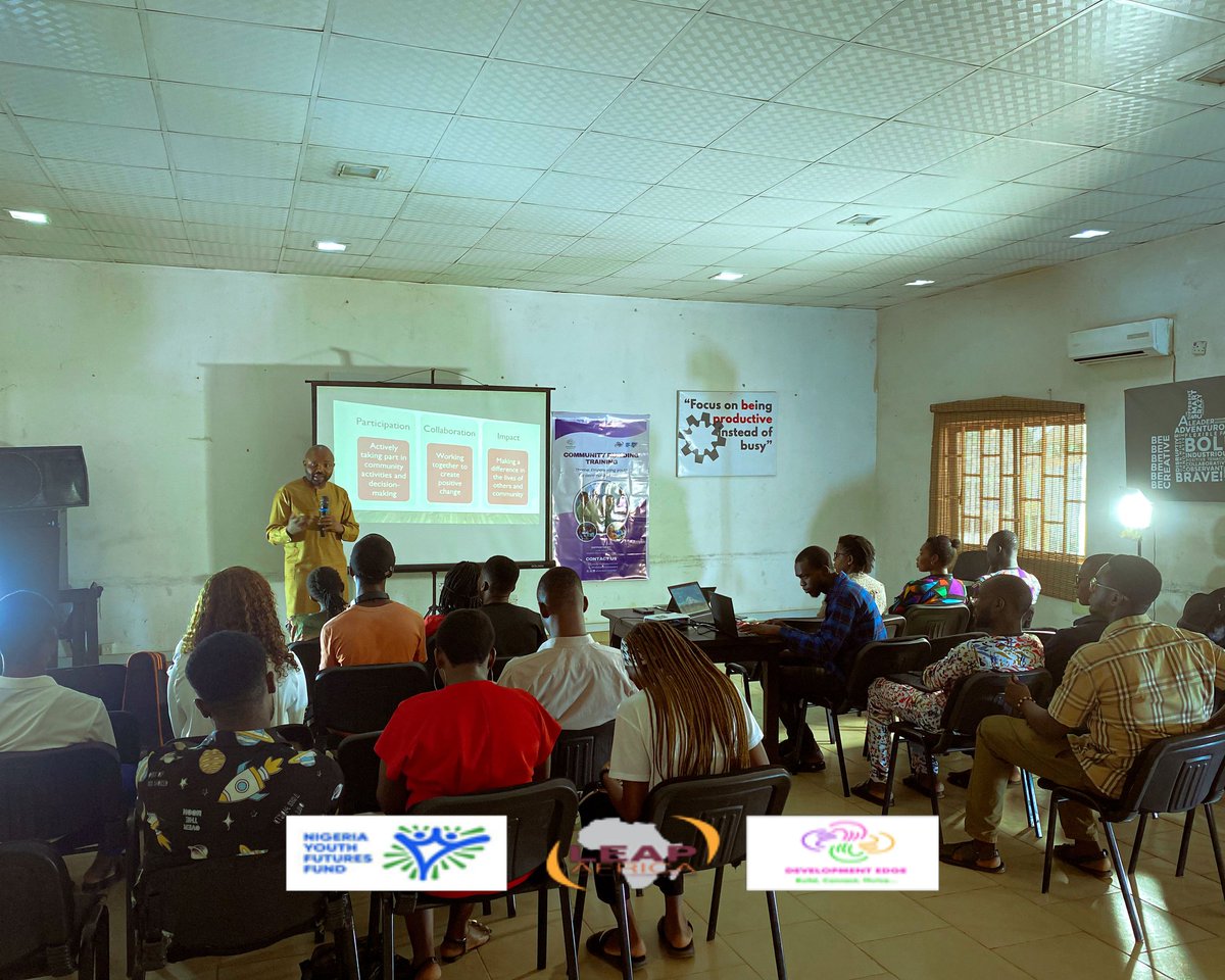 Ikenna| #SocialJustice4All (@prolificikenna) on Twitter photo Last week, I hosted a Community Engagement Training as part of the Raising Voices project funded by <a href="/LEAPAfrica/">LEAP Africa</a> under the <a href="/ng_youthfund/">Nigeria Youth Futures Fund</a>.
It was another opportunity at empowering youth for community impact.
#TheNigeriaWeWant #YouthLeadership #CommunityImpact
<a href="/queenscomtrust/">The Queen's Commonwealth Trust</a> Last week, I hosted a Community Engagement Training as part of the Raising Voices project funded by <a href="/LEAPAfrica/">LEAP Africa</a> under the <a href="/ng_youthfund/">Nigeria Youth Futures Fund</a>.
It was another opportunity at empowering youth for community impact.
#TheNigeriaWeWant #YouthLeadership #CommunityImpact
<a href="/queenscomtrust/">The Queen's Commonwealth Trust</a>