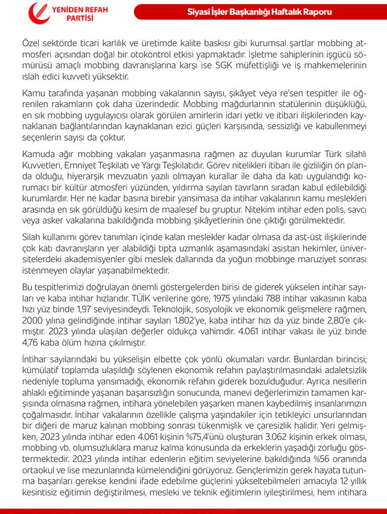 HaberYhs's tweet photo. 📌@rprefahpartisi'nin yeni bülteninde "KAMUDA VE ÖZEL SEKTÖRDE MOBBİNG VAKALARINDA YAŞANAN ARTIŞ ENDİŞE VERİCİ BOYUTA ULAŞTI " raporu yayınlandı⤵️

#YardımcıHizmetlerSınıfı nın yaşadığı sıkıntılar gözardı edilmemelidir.
@_ErcanOzcelik hocamıza gündeme aldıkları için teşekkr ederz https://t.co/nAxQKUZbEy