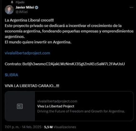 La memecoin $LIBRA, impulsada por Javier Milei (no fue un hackeo), ha generado las perdidas millonarias más rápidas de la historia de las criptomonedas.

Te dejo por aquí las pérdidas más grandes (spoiler: NO me da pena)  🧵👇