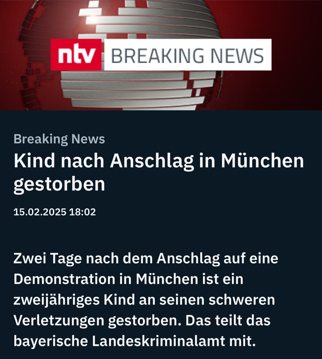 Traurig ums Kind. Noch viel trauriger wäre morgen aber keine Demo gegen Rechts. Also los ab auf die Straßen und für Vielfalt laufen 🥳 #München #Anschlag #BTW2025