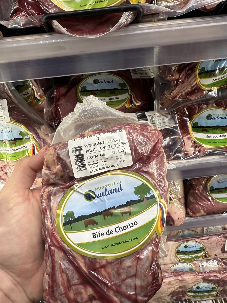 This is one of the best brands of beef I’ve tasted in South America. 🇵🇾

That’s $8.80/kg for bife de chorizo. 😮‍💨