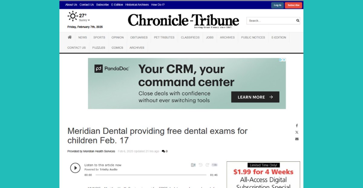Big News! Our Give Kids a Smile event from Feb 17th is getting spotlighted in Marion’s news! 

Click here to read all about it here: bit.ly/4hwNvYe

Click here to find an event location near you: bit.ly/3WvP5RH