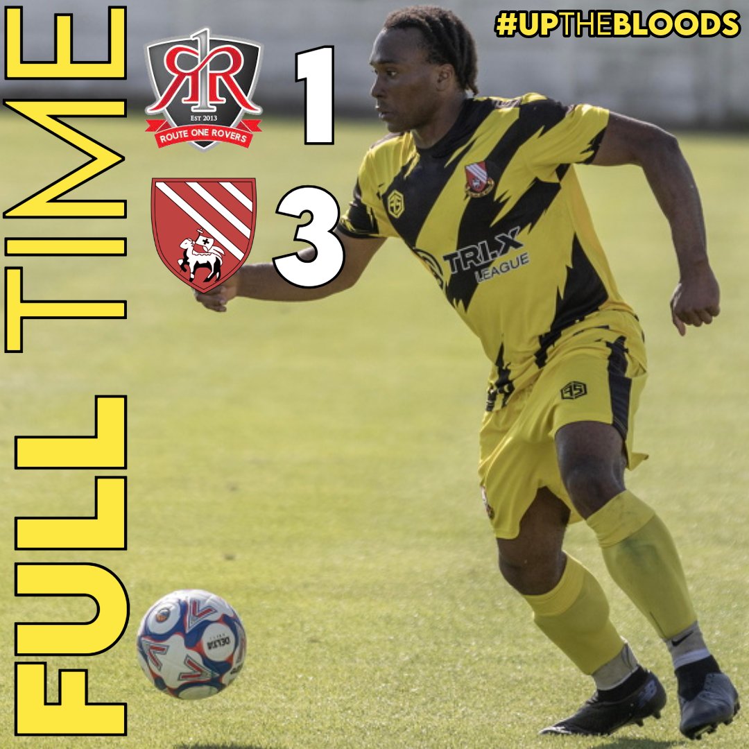 FULL TIME!

<a href="/R1_Rovers/">Route One Rovers</a> 1 - 3 <a href="/Droylsden_FC/">Droylsden FC</a>

Another huge 3 points on the road for the Bloods, thanks to a brace from <a href="/FuadKasali/">F.Kasali</a>, and a <a href="/Tdjankpata/">Tawab Djankpata</a> goal to clinch the game deep in injury time.

Now onto <a href="/BacupBoro/">Bacup Borough FC</a> next Saturday!

#UpTheBloods