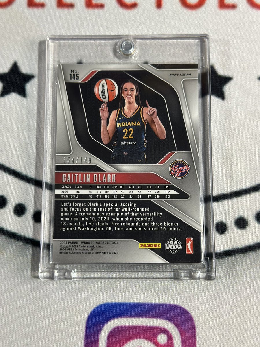 SheetsCollect's tweet image. 2024 Prizm Caitlin Clark Purple /149 — $2K OBO. Last comp $2100 (won’t gem - Surface issue)